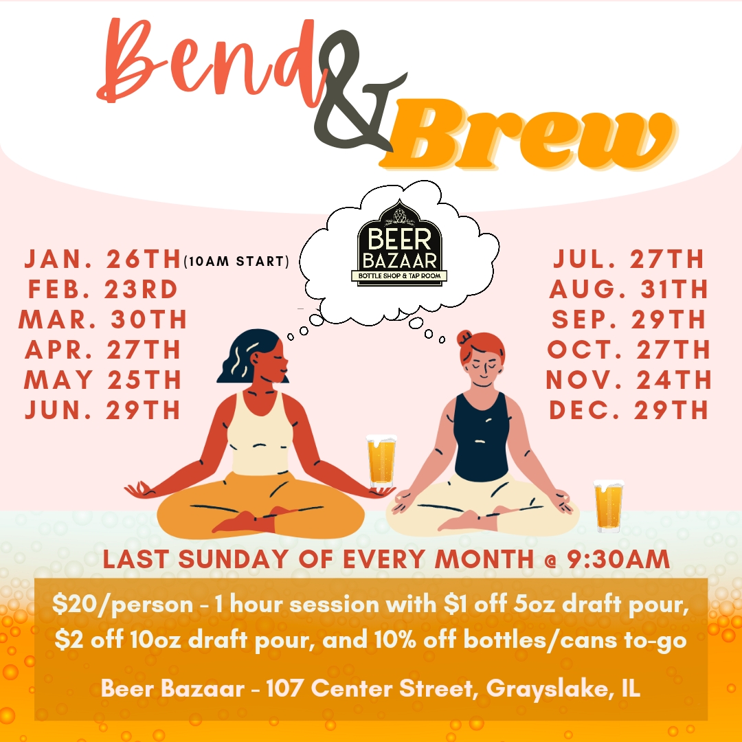 Bend & Brew Beer Yoga at Beer Bazaar